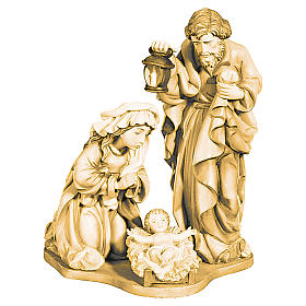 Holy Family in maple wood with shades of brown
