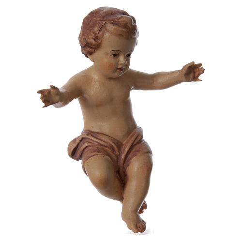 Baby Jesus wooden figurine with opened arms, brown shade 3