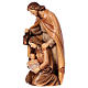 Holy Family in wood with different shades of brown s3