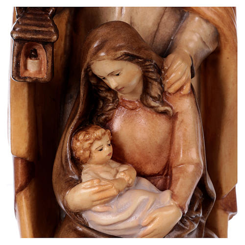 Holy Family in wood with different shades of brown 2