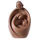 Holy Family embrace statue in light patinated wood s1