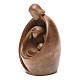Holy Family embrace of Joseph statue in medium patinated wood s2