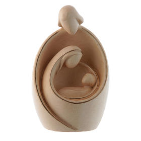 Imagens em Madeira Natural: Sagrada Família moderna em madeira natural com borda ouro