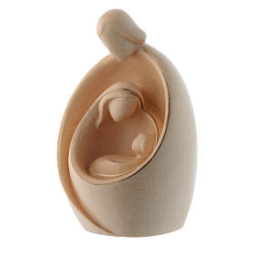 Imagens em Madeira Natural: Sagrada Família moderna em madeira natural com borda ouro