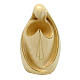 Praying Mary in natural wood, modern style with gold edge s1