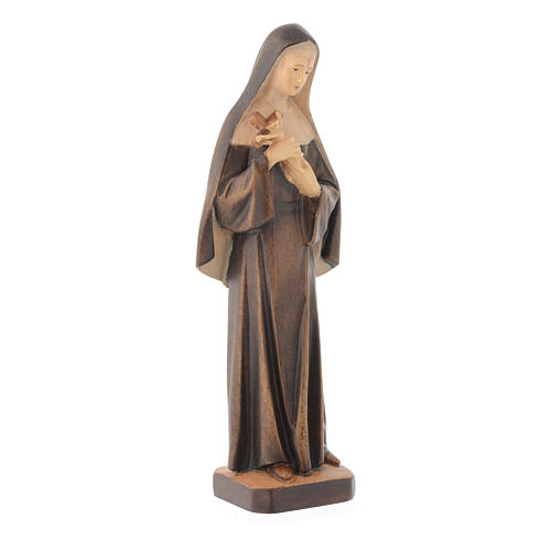 Statue Sainte Rita en bois nuances de marron 3