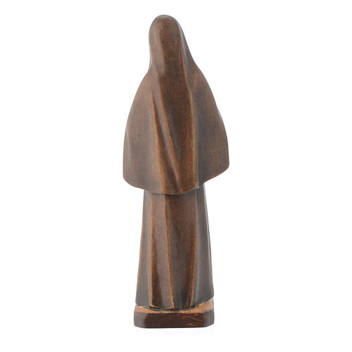 Statua Santa Rita in legno con diverse tonalità di marrone 4