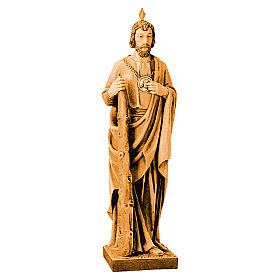 Statue Saint Jude en bois nuances de marron