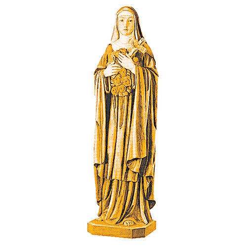 Statue Sainte Thérèse en bois nuances de marron 1