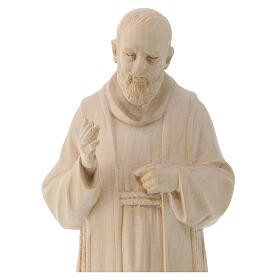 San Padre Pio da Pietrelcina in legno naturale