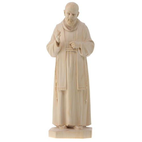 Saint Pio of Pietralcina statue in natural wood 1