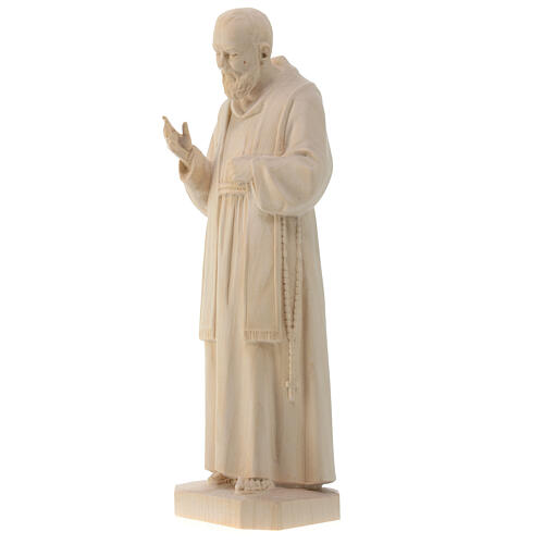 Saint Pio of Pietralcina statue in natural wood 3