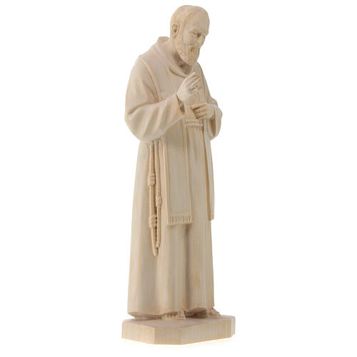 Saint Pio of Pietralcina statue in natural wood 5