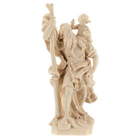 Saint Cristopher statue in natural wood