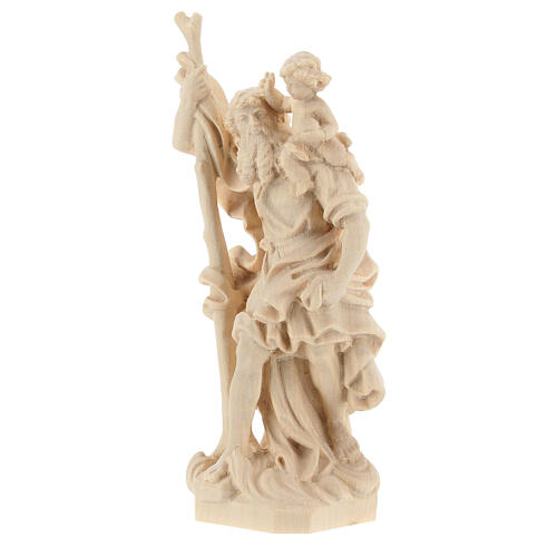 Saint Cristopher statue in natural wood 3