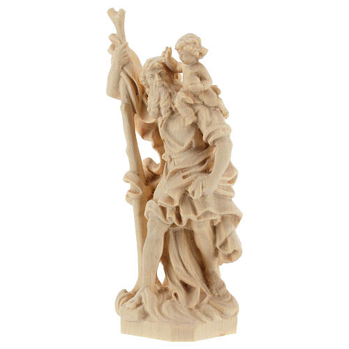 Saint Cristopher statue in natural wood 3