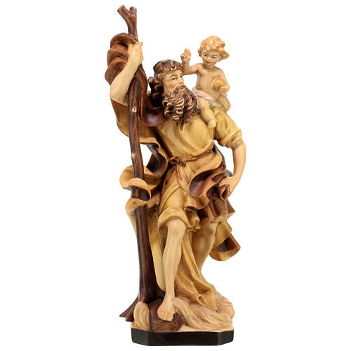 Saint Cristopher wooden statue in shades of brown 1