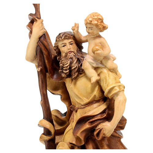 Saint Cristopher wooden statue in shades of brown 2