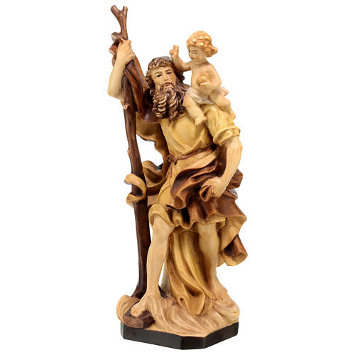 Saint Cristopher wooden statue in shades of brown 3