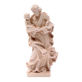 Saint Joseph with baby statue in natural wood