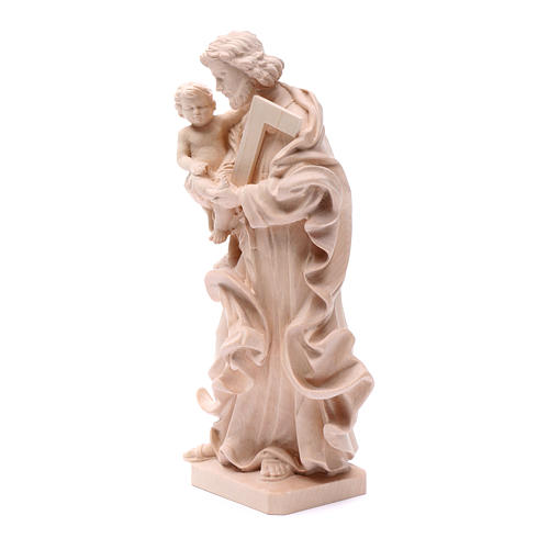 Saint Joseph with baby statue in natural wood 2