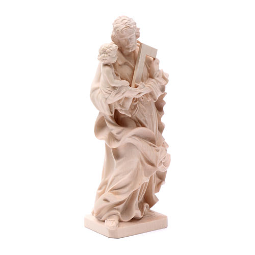 Saint Joseph with baby statue in natural wood 3