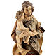 Heiliger Josef mit Kind Grödnertal Holz braunfarbig s6