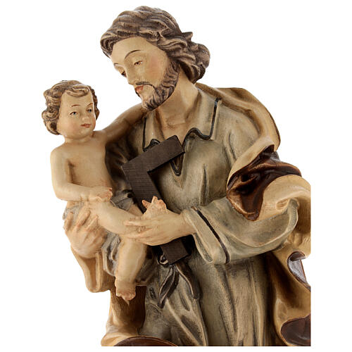 Saint Joseph with baby wooden statue in shades of brown 4