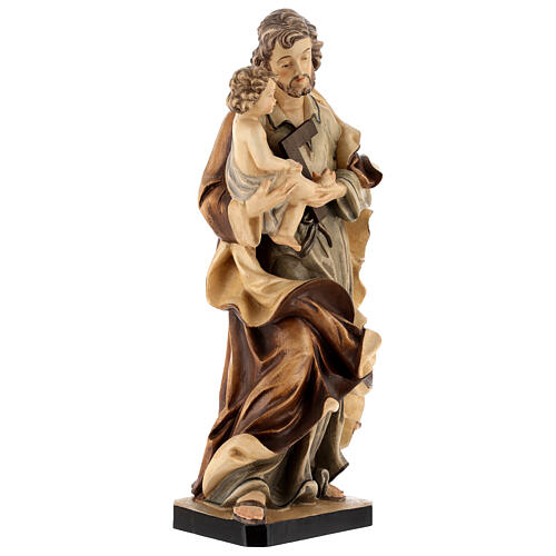 Saint Joseph with baby wooden statue in shades of brown 5