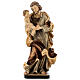 Saint Joseph with baby wooden statue in shades of brown s1
