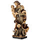 Saint Joseph with baby wooden statue in shades of brown s3