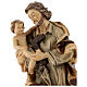 Saint Joseph with baby wooden statue in shades of brown s4