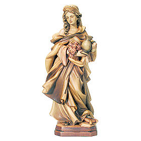 Santa Elisabetta in legno color marrone scuro e chiaro