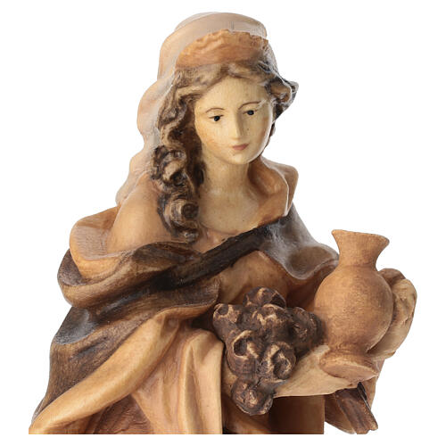 Santa Elisabetta in legno color marrone scuro e chiaro 3