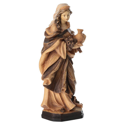 Santa Elisabetta in legno color marrone scuro e chiaro 4