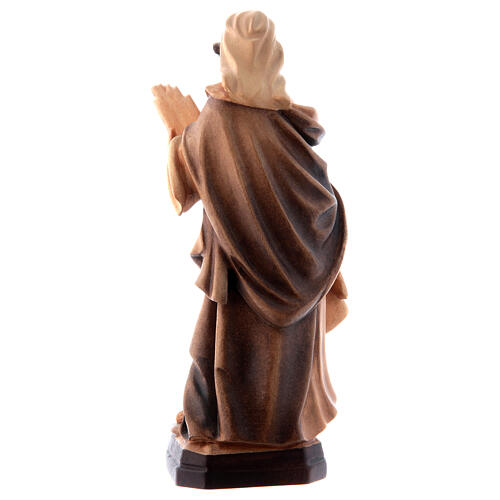 Estatua Santa Cecilia de madera, acabado con diferentes matices de marrón 3