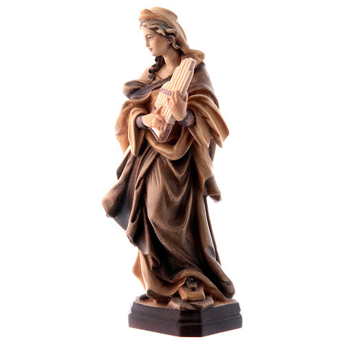 Saint Cecilia wooden statue in shades of brown 4