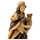 Estatua Santa Bárbara de madera, acabado con diferentes matices de marrón s2