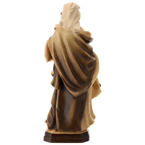 Statua Santa Barbara con varie tonalità di marrone in legno 6