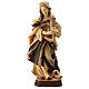 Statua Santa Barbara con varie tonalità di marrone in legno s1