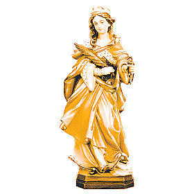 Imagens em Madeira Natural: Santa Apolónia em madeira castanho claro e escuro Imagens em Madeira Natural: Santa Apolónia em madeira castanho claro e escuro