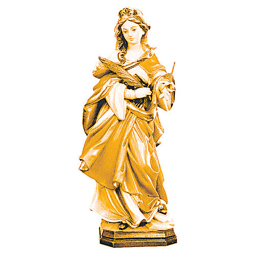 Estatua Santa Úrsula de madera, acabado con diferentes matices de marrón 1