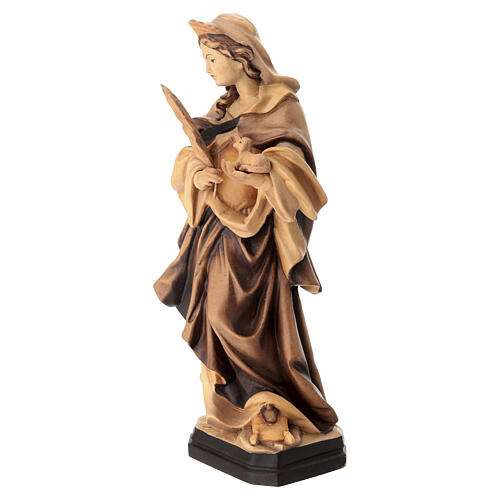 Saint Agnes wooden statue with lamb and branch 3
