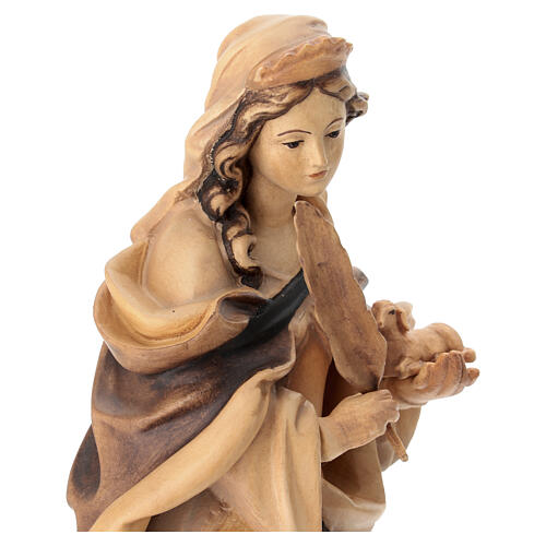 Saint Agnes wooden statue with lamb and branch 4