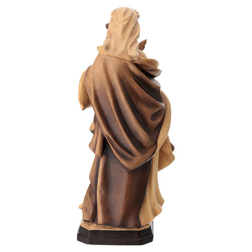 Statue de Sainte Agnès bois avec branche et agneau en main 6