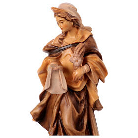 Estatua Santa Verónica de madera, acabado con diferentes matices de marrón