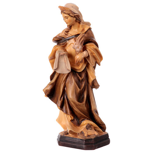 Estatua Santa Verónica de madera, acabado con diferentes matices de marrón 3