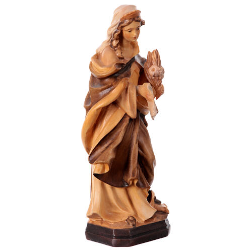 Estatua Santa Verónica de madera, acabado con diferentes matices de marrón 4