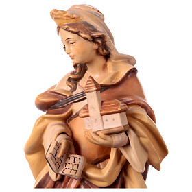 Statue Sainte Edwige bois coloré différentes tonalités de marron