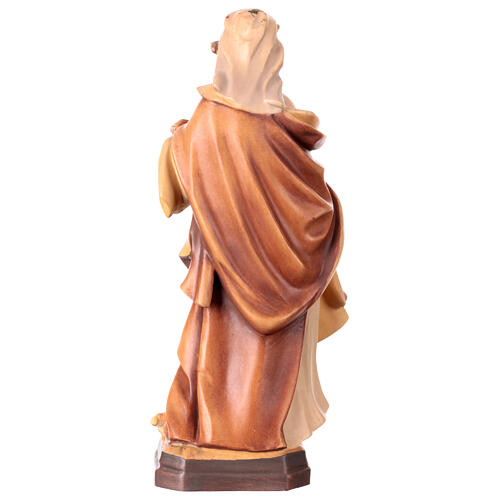 Statue Sainte Edwige bois coloré différentes tonalités de marron 5